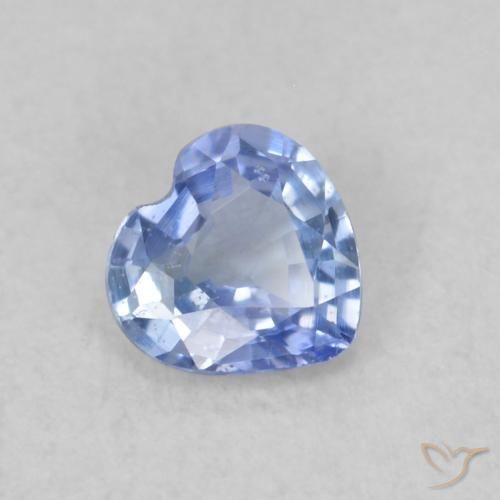 Zafiro Azul pastel natural de 0.31 ct, Corazón, VS