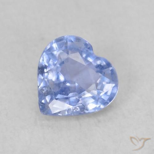 Zafiro Azul pastel natural de 0.40 ct, Corazón, VS