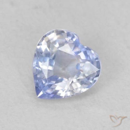 Zafiro Azul pastel natural de 0.43 ct, Corazón, VS