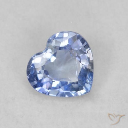 Zafiro Azul claro natural de 0.37 ct, Corazón, VS