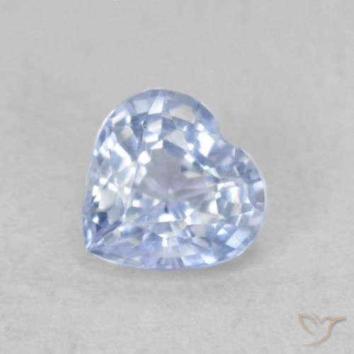 0.39ct Natural Azul pastel Zafiro, Corazón, VS