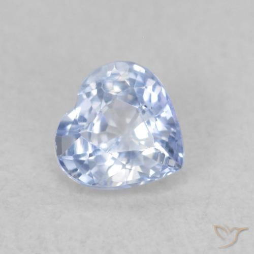 Zafiro Azul pastel natural de 0.39 ct, Corazón, VS
