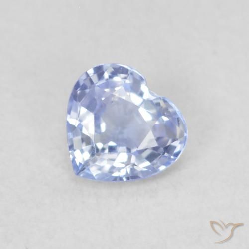 Zafiro Azul púrpura claro natural de 0.28 ct, Corazón, VS