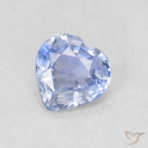0.34ct Natural Celeste Zafiro, Corazón, VVS-VS