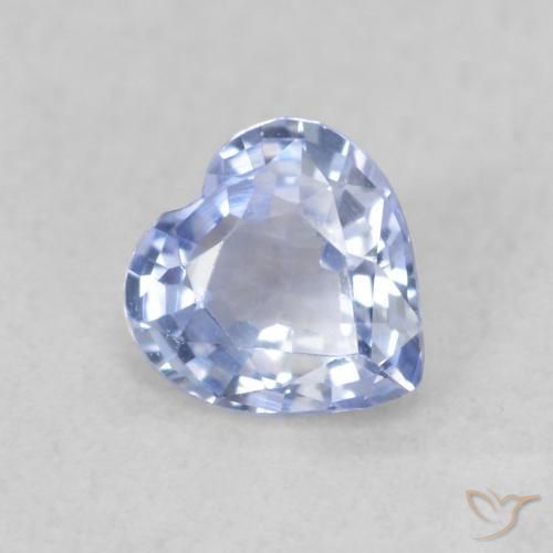 Zafiro Azul pastel natural de 0.38 ct, Corazón, VVS-VS