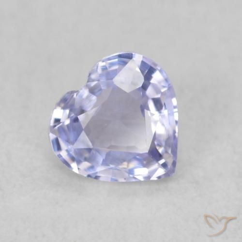Zafiro Azul claro natural de 0.38 ct, Corazón, VVS-VS