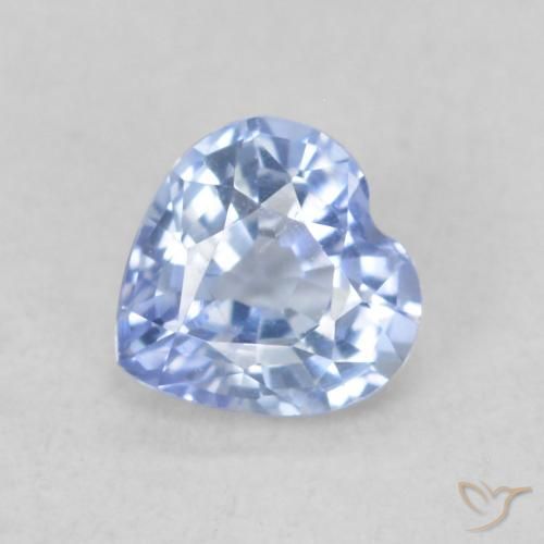 0.48ct Natural Azul pastel Zafiro, Corazón, VVS-VS