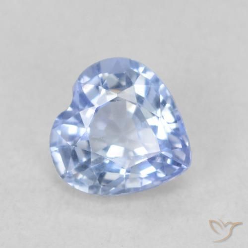 Zafiro Azul pastel natural de 0.48 ct, Corazón, VVS-VS