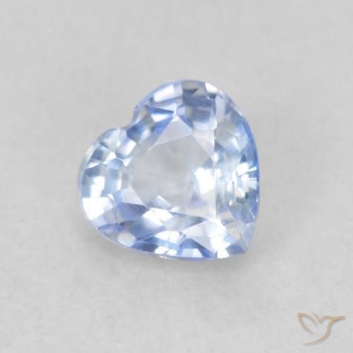 Zafiro Azul pastel natural de 0.37 ct, Corazón, VVS-VS
