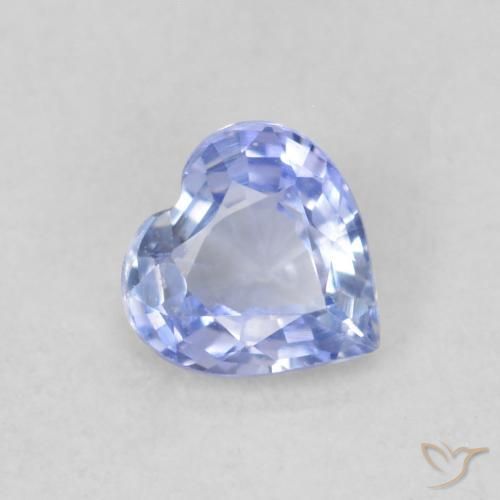Zafiro Azul pastel natural de 0.30 ct, Corazón, VVS-VS