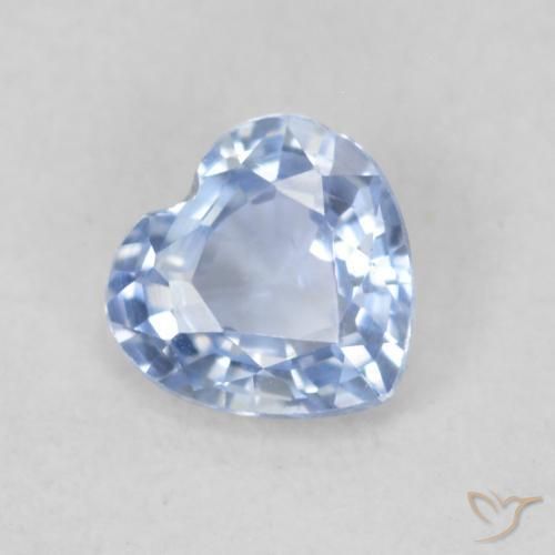 Zafiro Azul púrpura claro natural de 0.42 ct, Corazón, VVS-VS