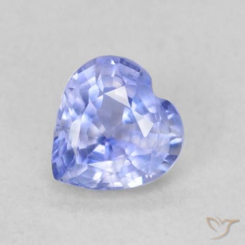 0.43ct Natural Azul púrpura claro Zafiro, Corazón, VS