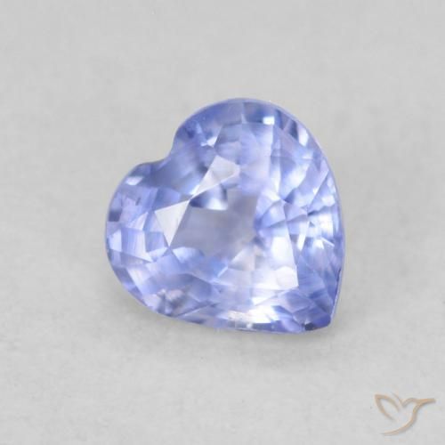 Zafiro Azul púrpura claro natural de 0.43 ct, Corazón, VS