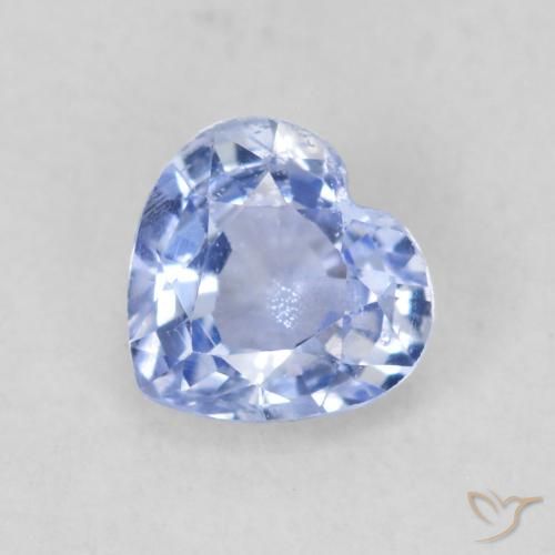0.43ct Natural Azul pastel Zafiro, Corazón, VS
