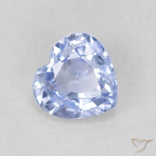 Zafiro Azul pastel natural de 0.43 ct, Corazón, VS
