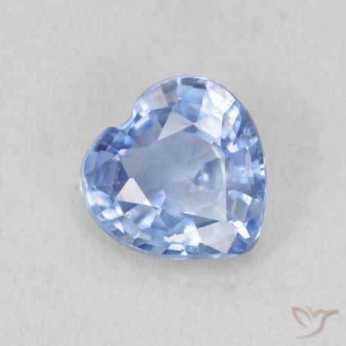 0.40ct Natural Azul púrpura claro Zafiro, Corazón, VS