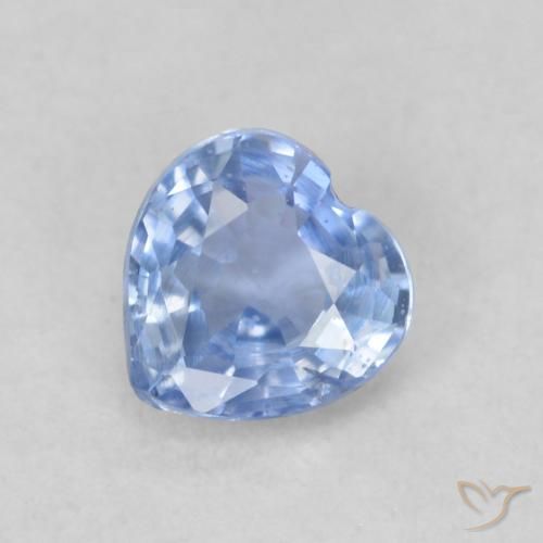 Zafiro Azul púrpura claro natural de 0.40 ct, Corazón, VS