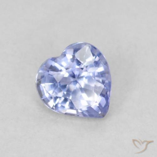Zafiro Azul claro natural de 0.33 ct, Corazón, VVS-VS