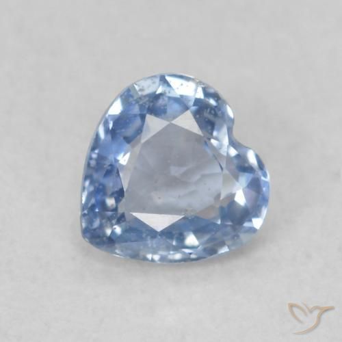 0.42ct Natural Celeste Zafiro, Corazón, VS