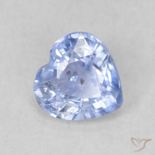 Zafiro Azul claro natural de 0.50 ct, Corazón, VS