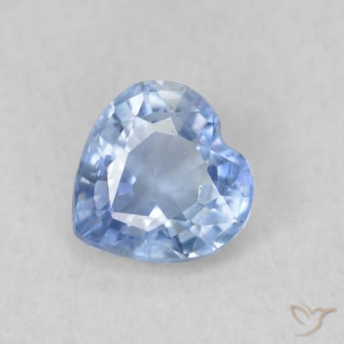 0.38ct Natural Celeste Zafiro, Corazón, VS
