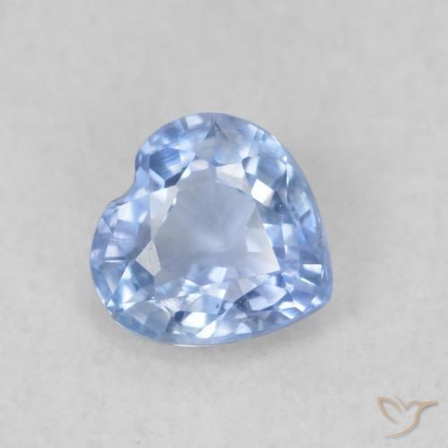 Zafiro Celeste natural de 0.38 ct, Corazón, VS