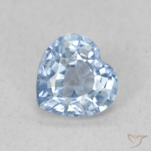 0.45ct Natural Celeste Zafiro, Corazón, VS