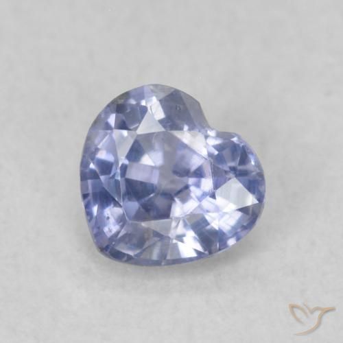 0.42ct Natural Azul claro Zafiro, Corazón, VS