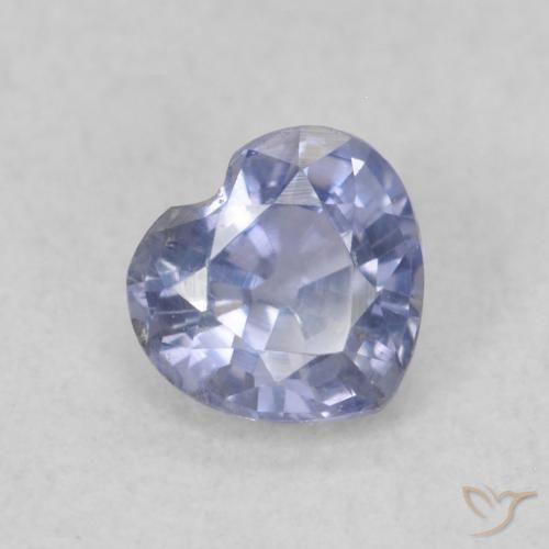 Zafiro Azul claro natural de 0.42 ct, Corazón, VS