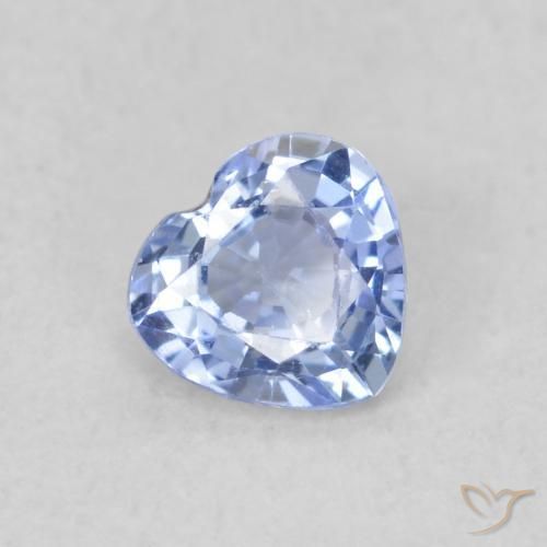 Zafiro Azul pastel natural de 0.34 ct, Corazón, VS