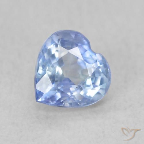 0.51ct Natural Azul pastel Zafiro, Corazón, VS
