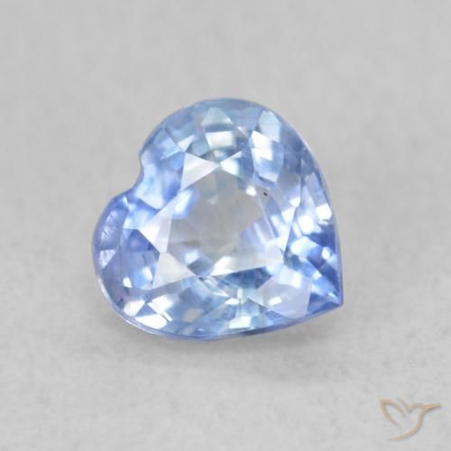 Zafiro Azul pastel natural de 0.51 ct, Corazón, VS