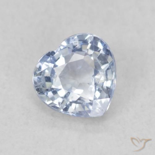 Zafiro Azul púrpura claro natural de 0.47 ct, Corazón, VS