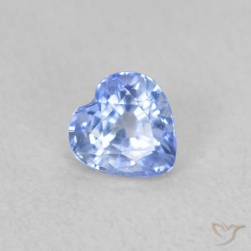 Zafiro Azul violeta claro natural de 0.39 ct, Corazón, VS