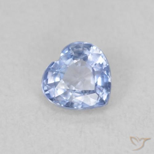 0.40ct Natural Azul claro Zafiro, Corazón, VS