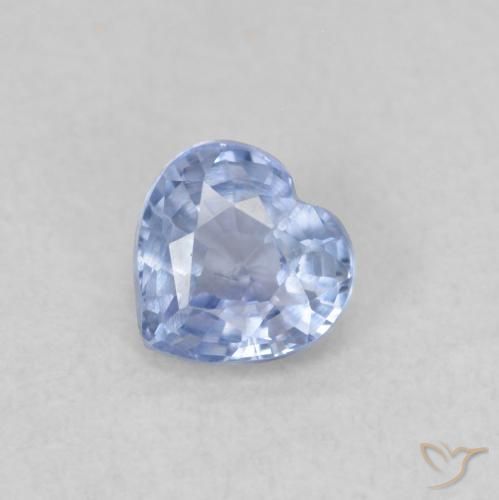 Zafiro Azul claro natural de 0.40 ct, Corazón, VS