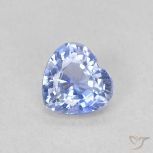 0.44ct Natural Azul pastel Zafiro, Corazón, VS