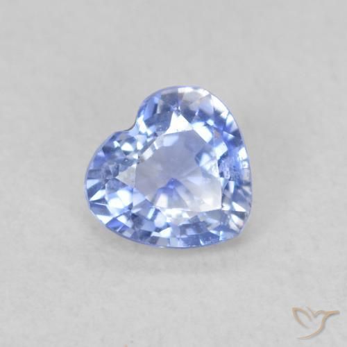 Zafiro Azul pastel natural de 0.44 ct, Corazón, VS