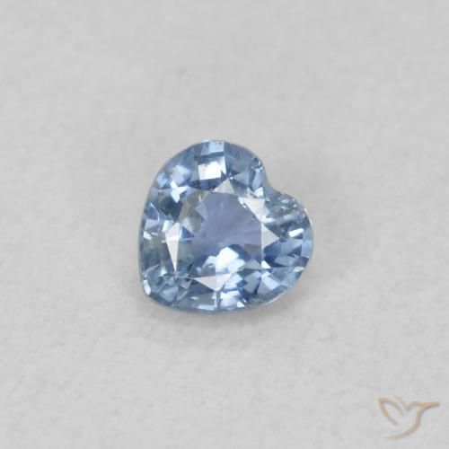 0.28ct Natural Azul púrpura claro Zafiro, Corazón, VS