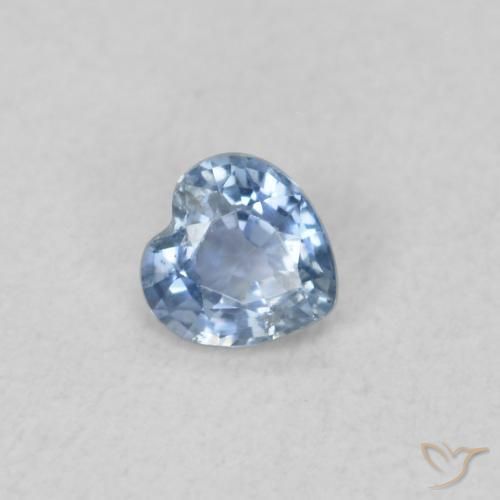 Zafiro Azul púrpura claro natural de 0.28 ct, Corazón, VS
