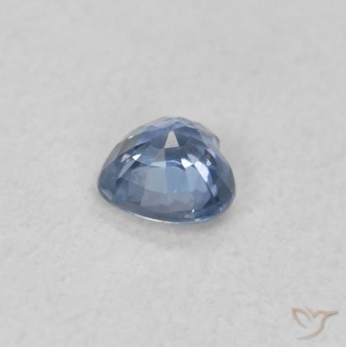 Zafiro Azul púrpura claro natural de 0.28 ct, Corazón, VS