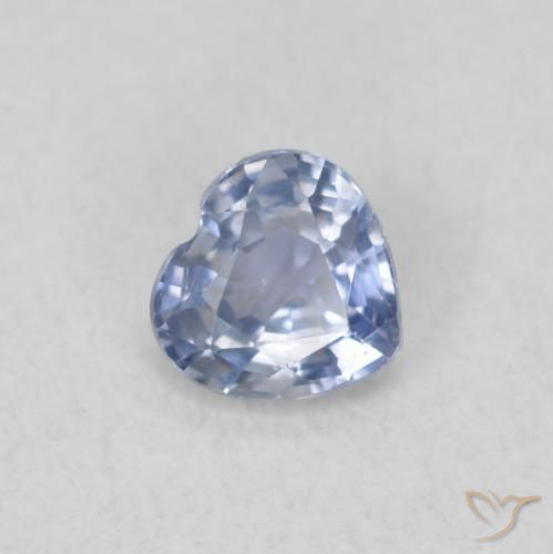 Zafiro Azul púrpura claro natural de 0.39 ct, Corazón, VVS-VS