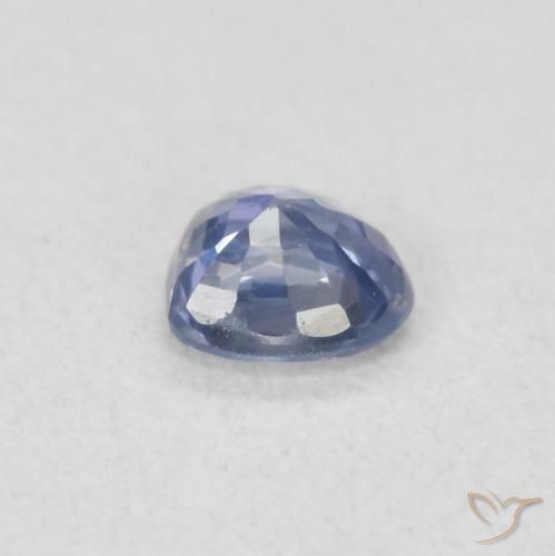Zafiro Azul púrpura claro natural de 0.39 ct, Corazón, VVS-VS