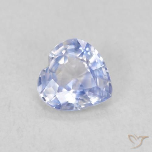 Zafiro Azul pastel natural de 0.48 ct, Corazón, VS