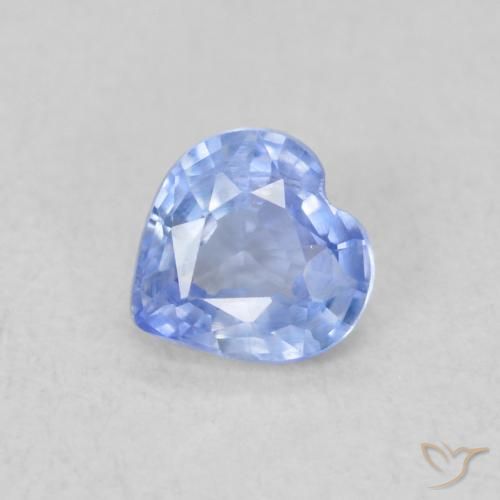 0.45ct Natural Azul púrpura claro Zafiro, Corazón, VS