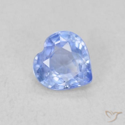 Zafiro Azul púrpura claro natural de 0.45 ct, Corazón, VS