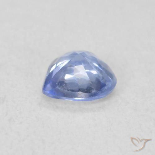 Zafiro Azul púrpura claro natural de 0.45 ct, Corazón, VS