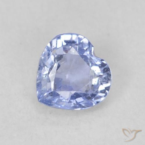 0.41ct Natural Azul púrpura claro Zafiro, Corazón, VS