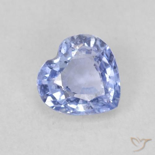 Zafiro Azul púrpura claro natural de 0.41 ct, Corazón, VS