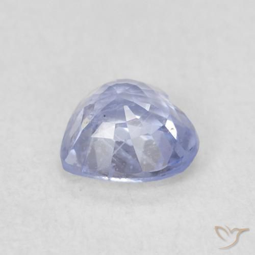 Zafiro Azul púrpura claro natural de 0.41 ct, Corazón, VS